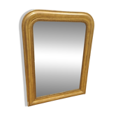 Miroir Louis Philippe doré à la feuille - XIXe siècle - 72 x 54 cm
