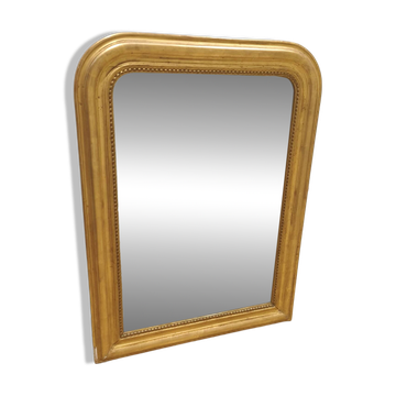 Miroir Louis Philippe doré à la feuille - XIXe siècle - 72 x 54 cm