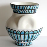 Earthenware "eared" vase by Roger Capron in Vallauris 50s