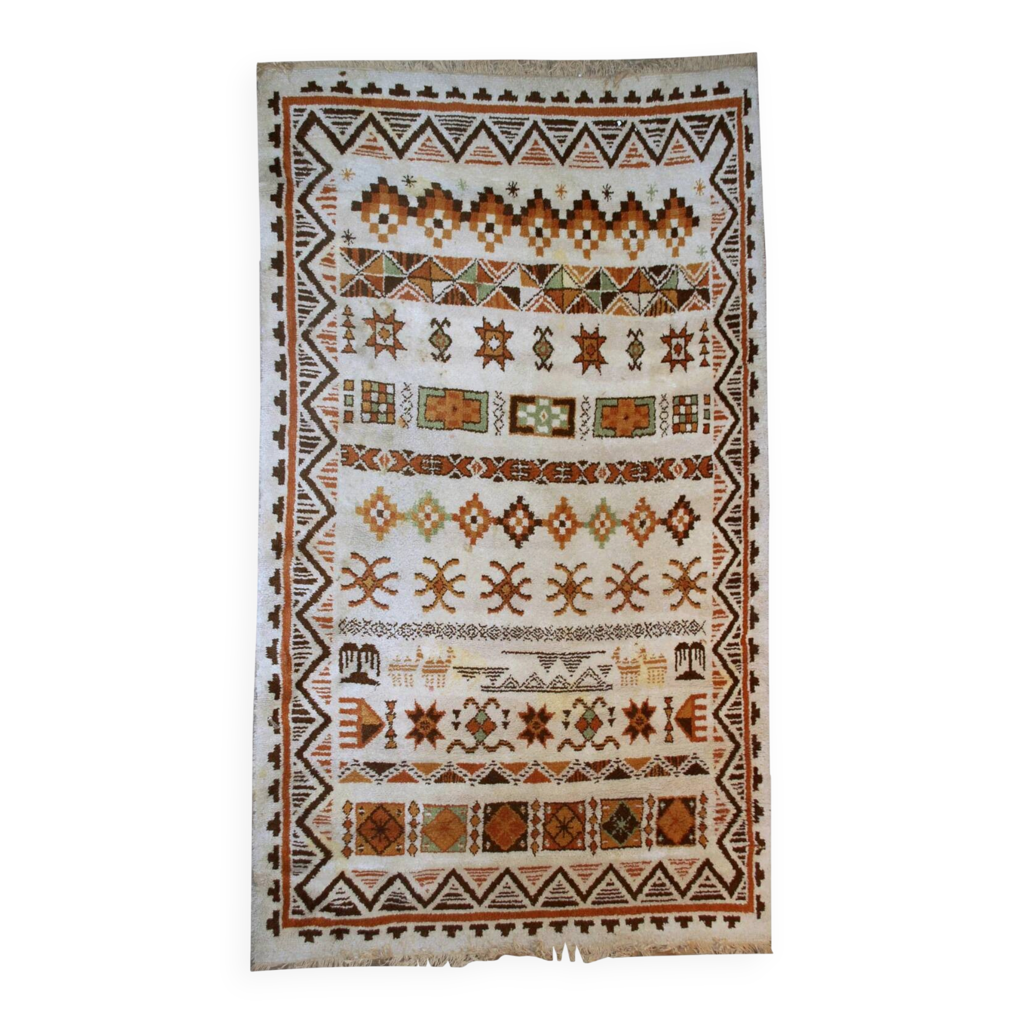 Tapis Savonnerie belge vintage 6,3' x 8,7' (192 cm x 265 cm) années 1960 - 1B555