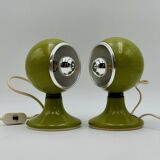 Pair of Vintage 1970s Eyeball Lamps by Luci in Green