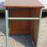 Small vintage desk with 3 drawers in lacquered tube and wood