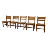 Set of 5 vintage chairs by Tage Poulsen for Gramrode Møbelfabrik, 1970's