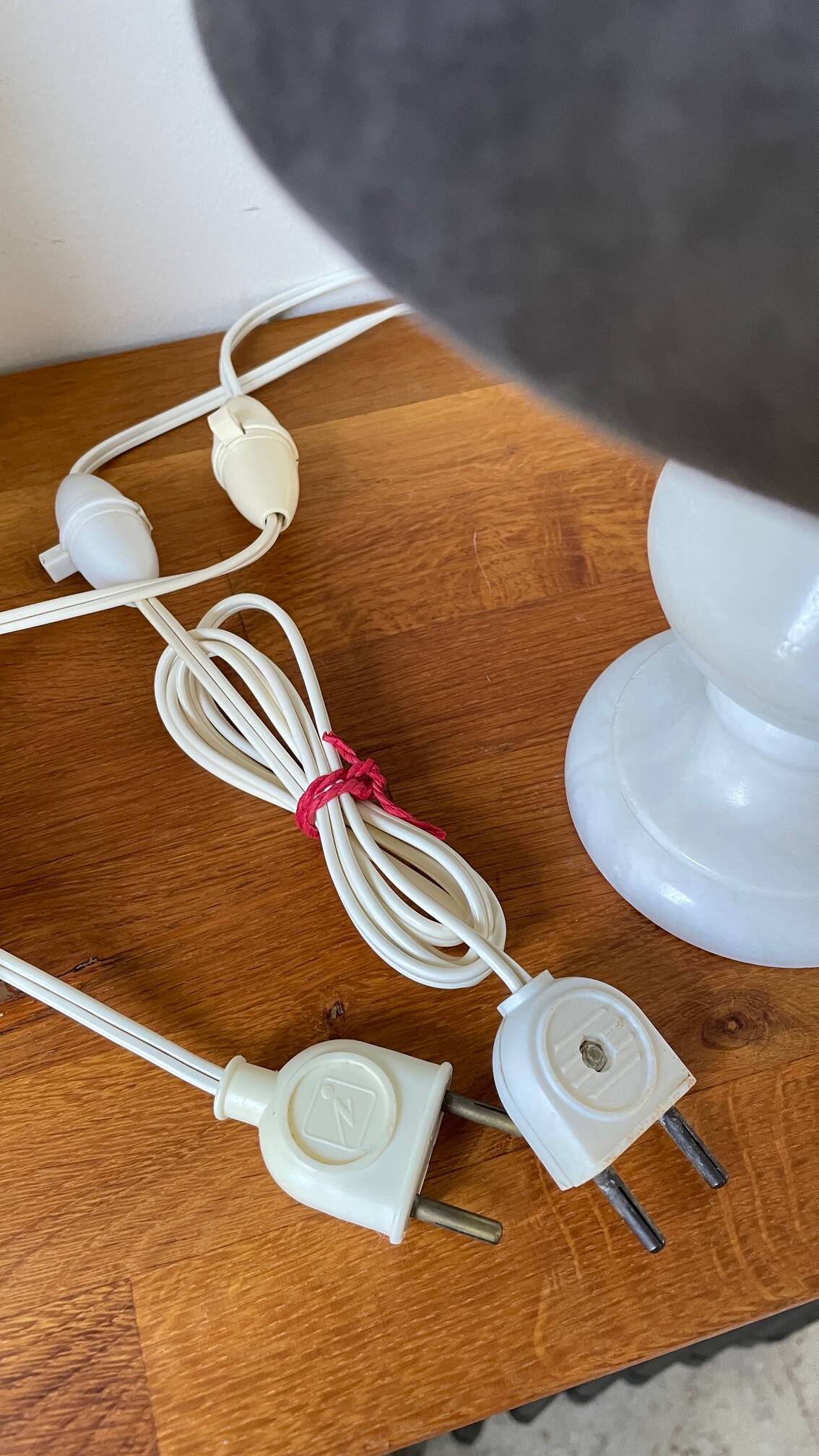 Paire lampes albâtre vintage