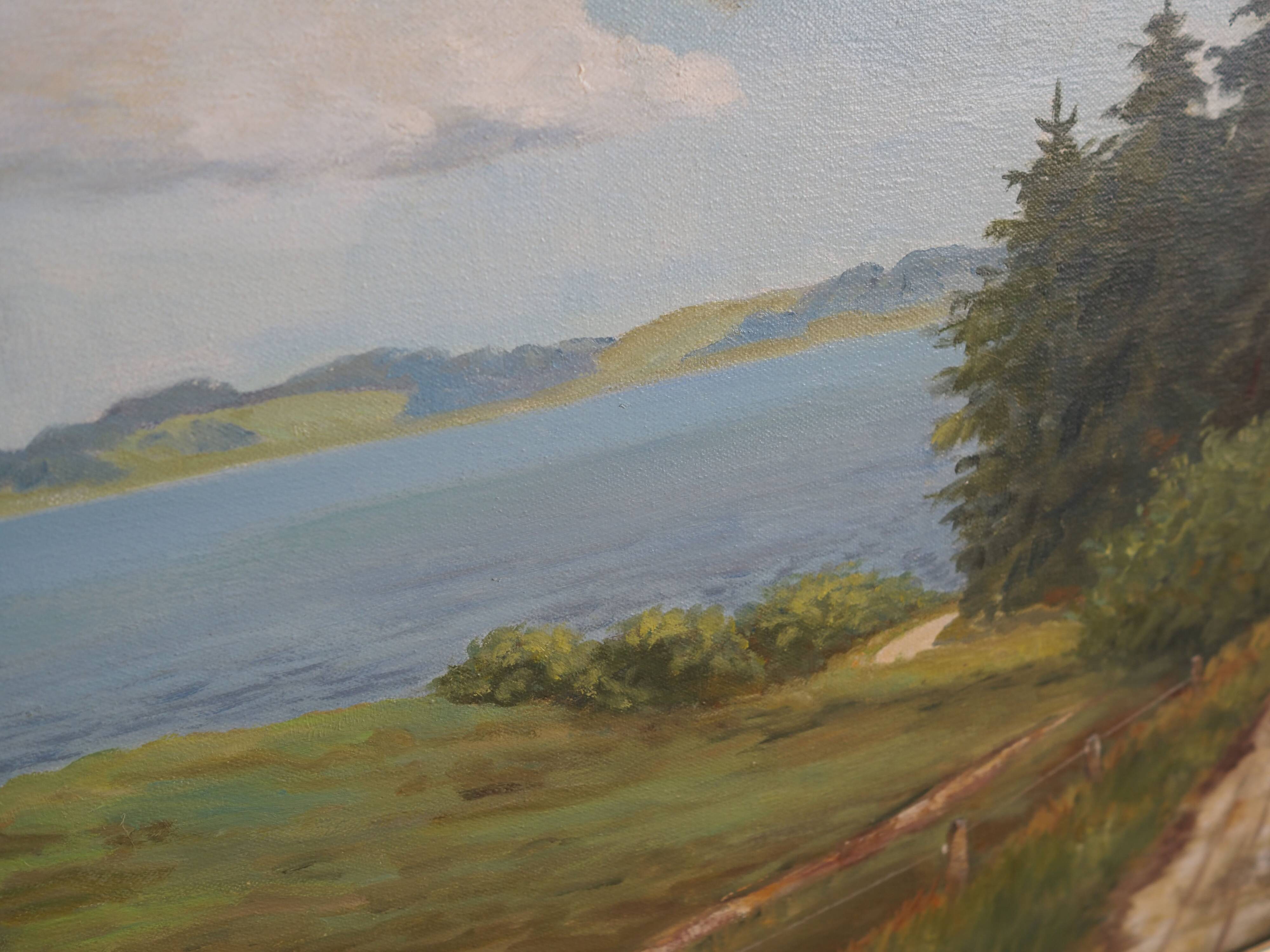 Painting „The Road to the Lake”, Danish design, 1980s, by Karin Hermansen