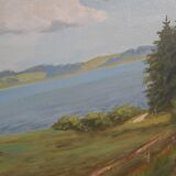 Painting „The Road to the Lake”, Danish design, 1980s, by Karin Hermansen