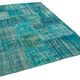 Handmade Turkish Overdyed 172 cm x 238 cm Turquoise Patchwork Carpet