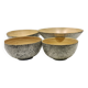 Set of 4 hand-painted bamboo salad bowls