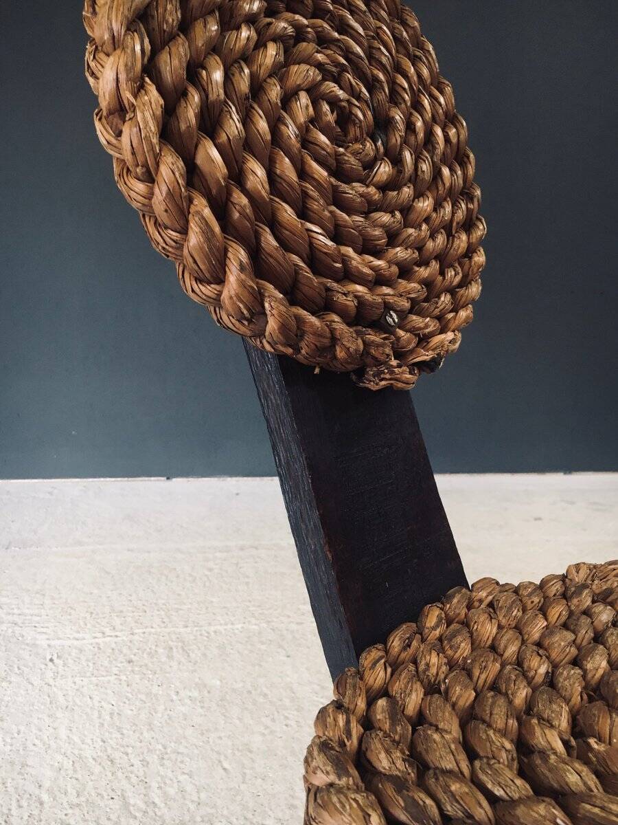 Mediterranean Tripod Side Chairs by Audoux Minet, France, 1950s, Set of 2