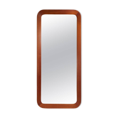 Mid-century modern sculptural wall mirror, teak, crystal glass, Glas & Trä, 1960s