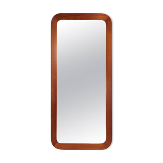 Mid-century modern sculptural wall mirror, teak, crystal glass, Glas & Trä, 1960s