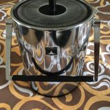 Everest chrome vintage ice bucket and its graphic patterned lid