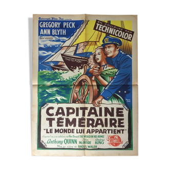 Movie poster "Captain Téméraire" Gregory Peck, 1952