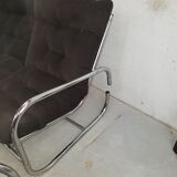 Ensemble canape et paire de fauteuil tubulaire chromé années 70 vintage