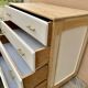 Commode style atelier rénovée blanche et bois