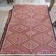 Vintage kilim carpet with diamond patterns 160x240cm