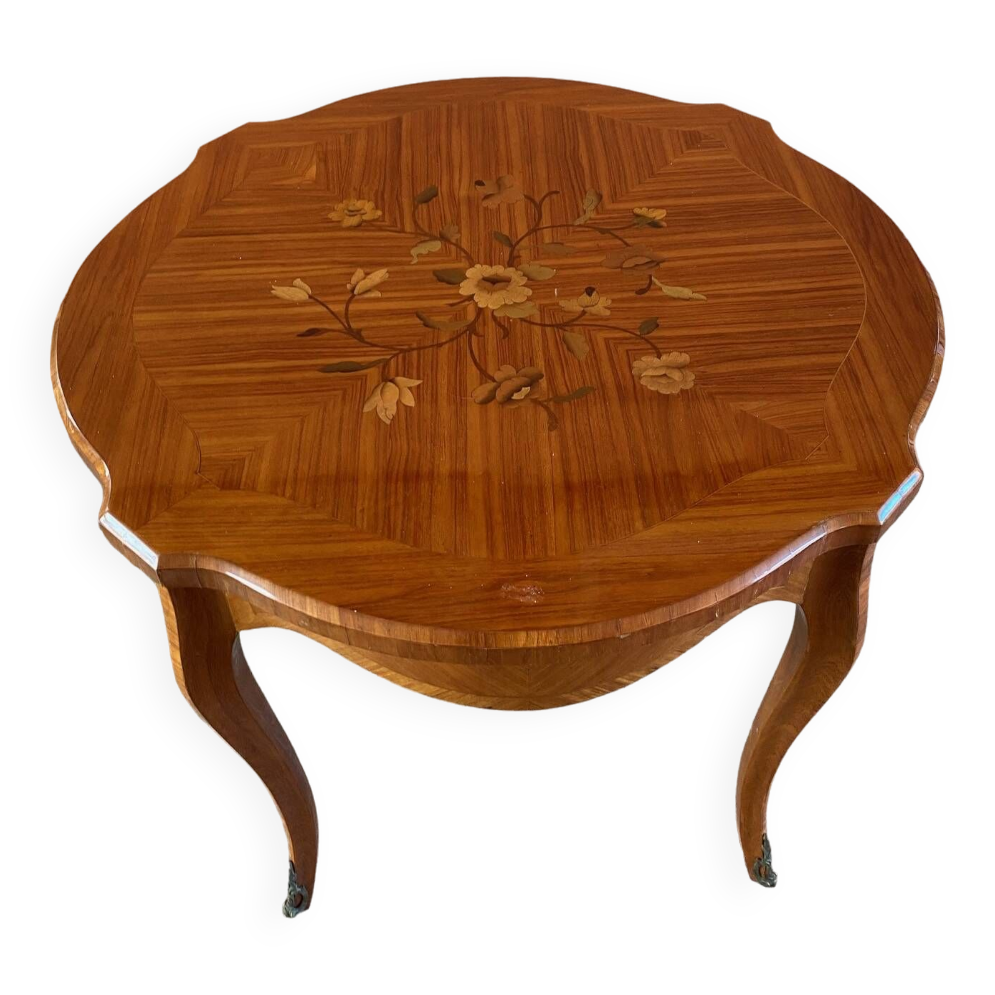 Louis xv style coffee table rosewood marquetry stamped skalski