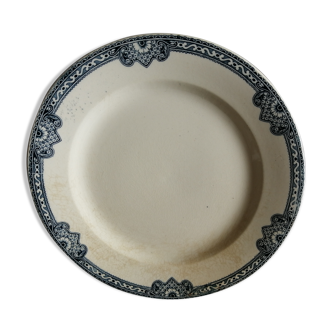 Old plate Salins E&C iron Earth blue decor