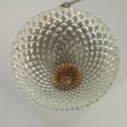 Brass and crystal diamond point ceiling light, France