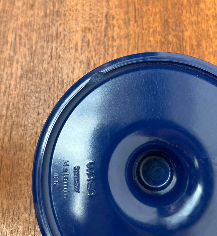 Blue melamine Space Age ashtray from the mid-century by Waca, 1960s.