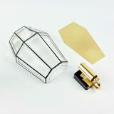 Pair of Mid-Century Glass & Brass Wall Lamps from Limburg, Germany, 1960s