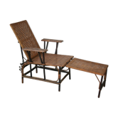 Deckchair, rattan and wicker 1950