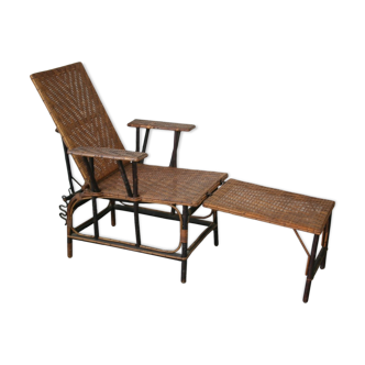 Deckchair, rattan and wicker 1950