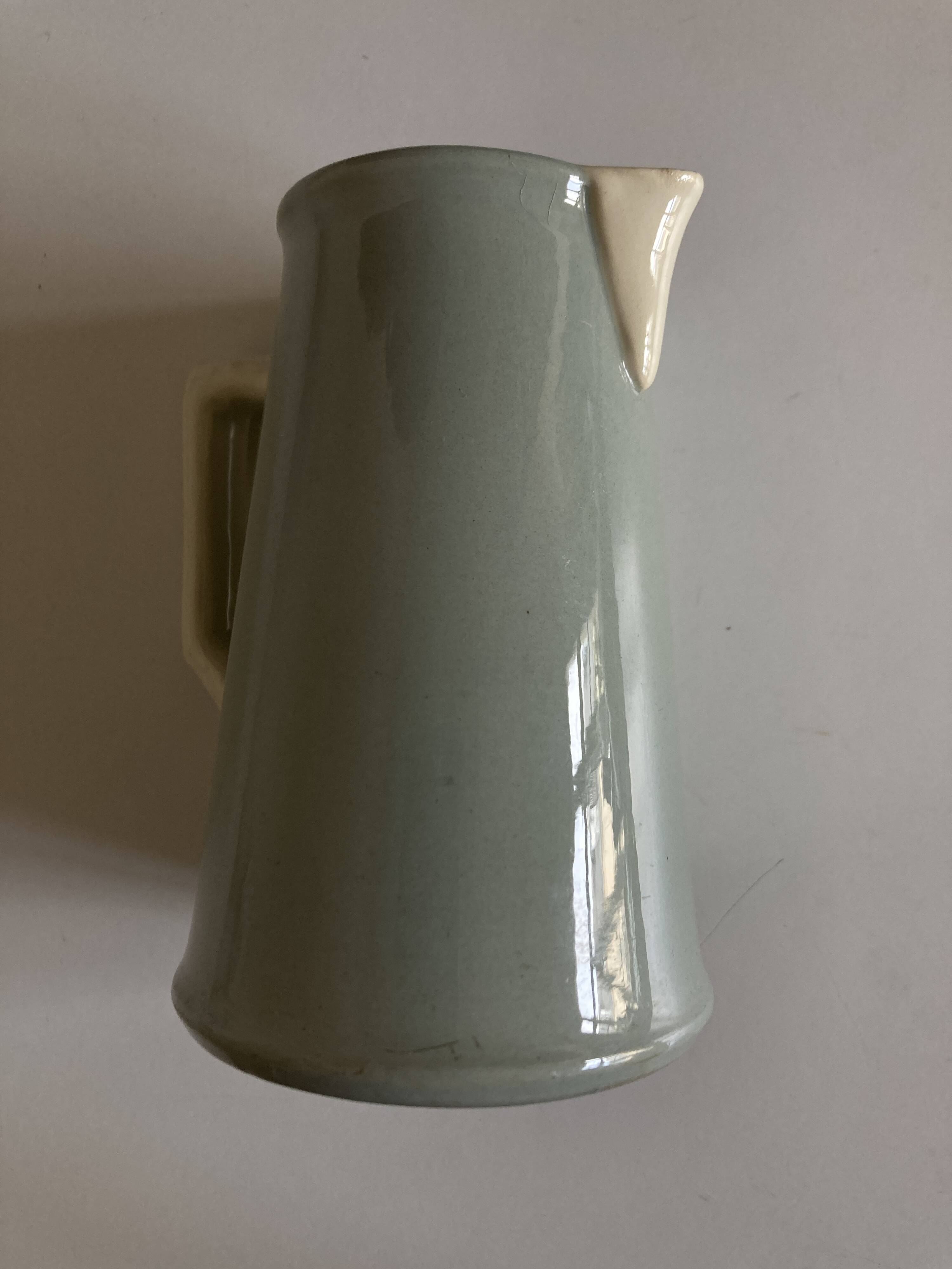 Sarreguemines Celadon neo classic pitcher 1950