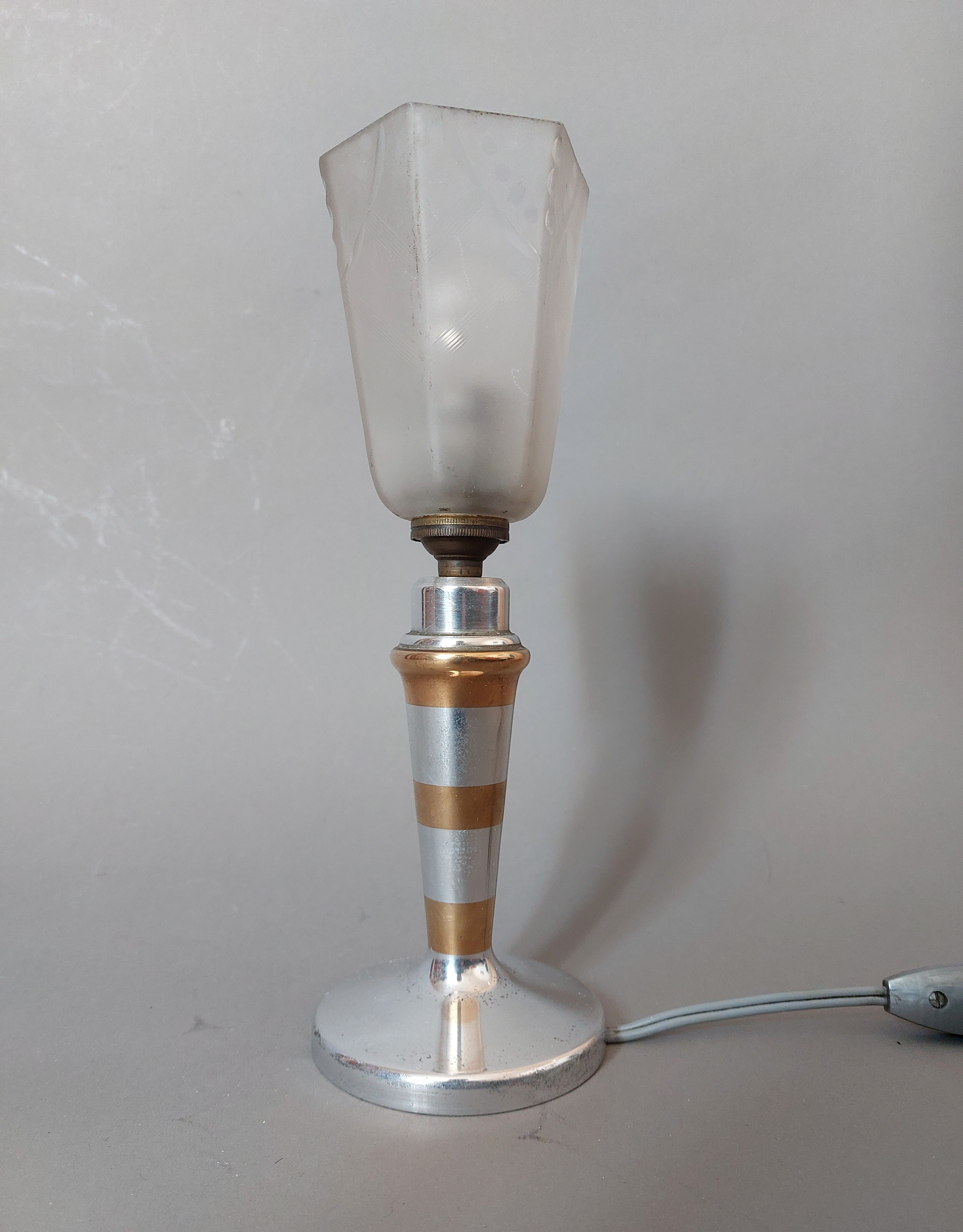 Bedside lamp in aluminum and brass 1930/1940