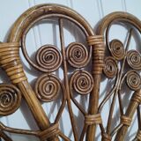 Vintage rattan “Peacock” headboard