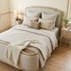 Antique bed frame in half-oval style (Louis XV)