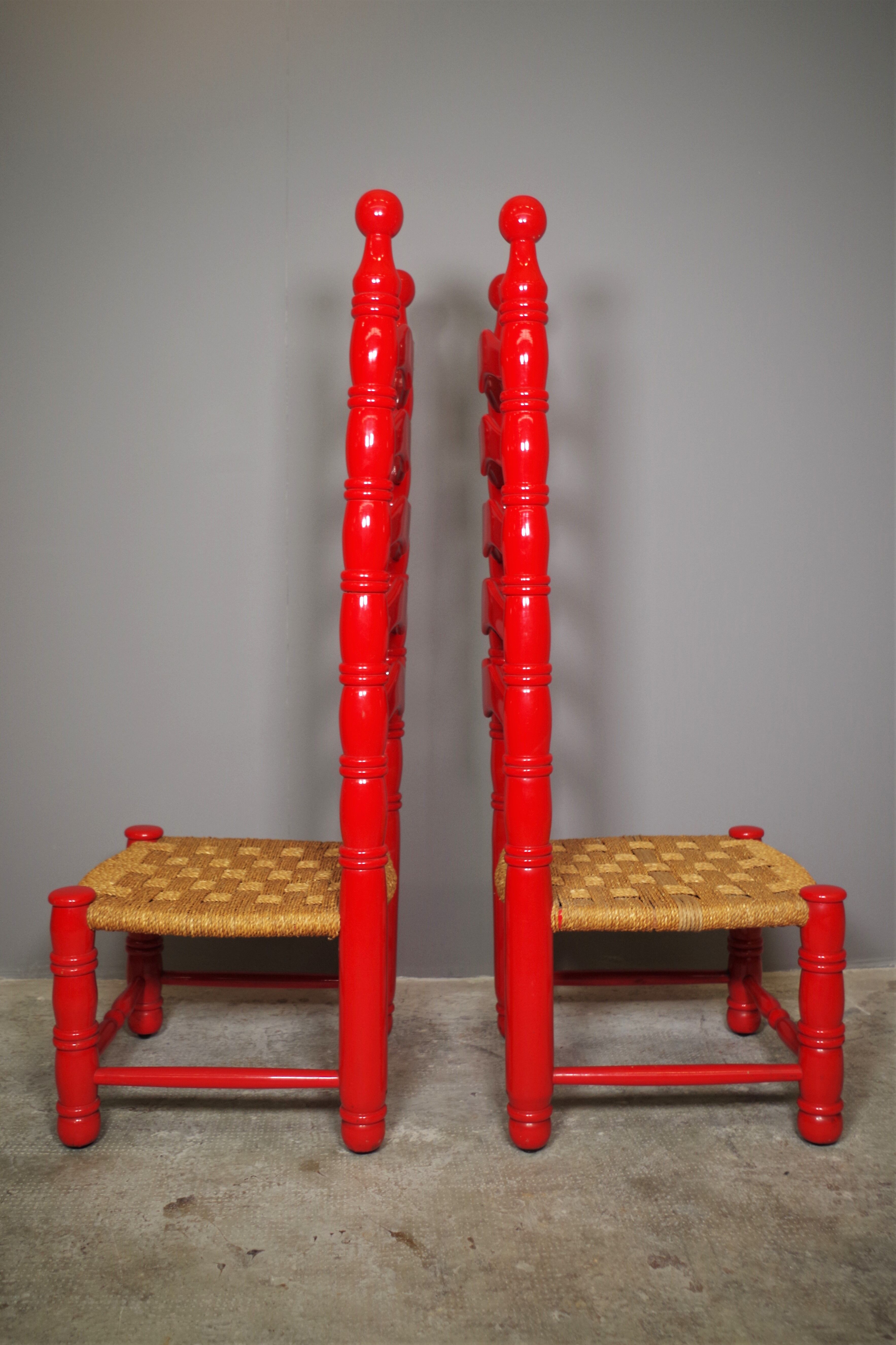 Spanish high chairs, 1940s, set of 2