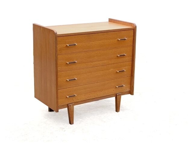 Vintage chest of drawers 60s light wood