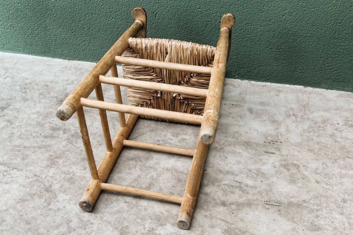 High straw chair for children