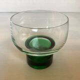 Six green footed Space Age glasses Luminarc.