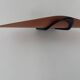 Vintage modernist wall lamp, black lacquered metal and wood, France 1980s