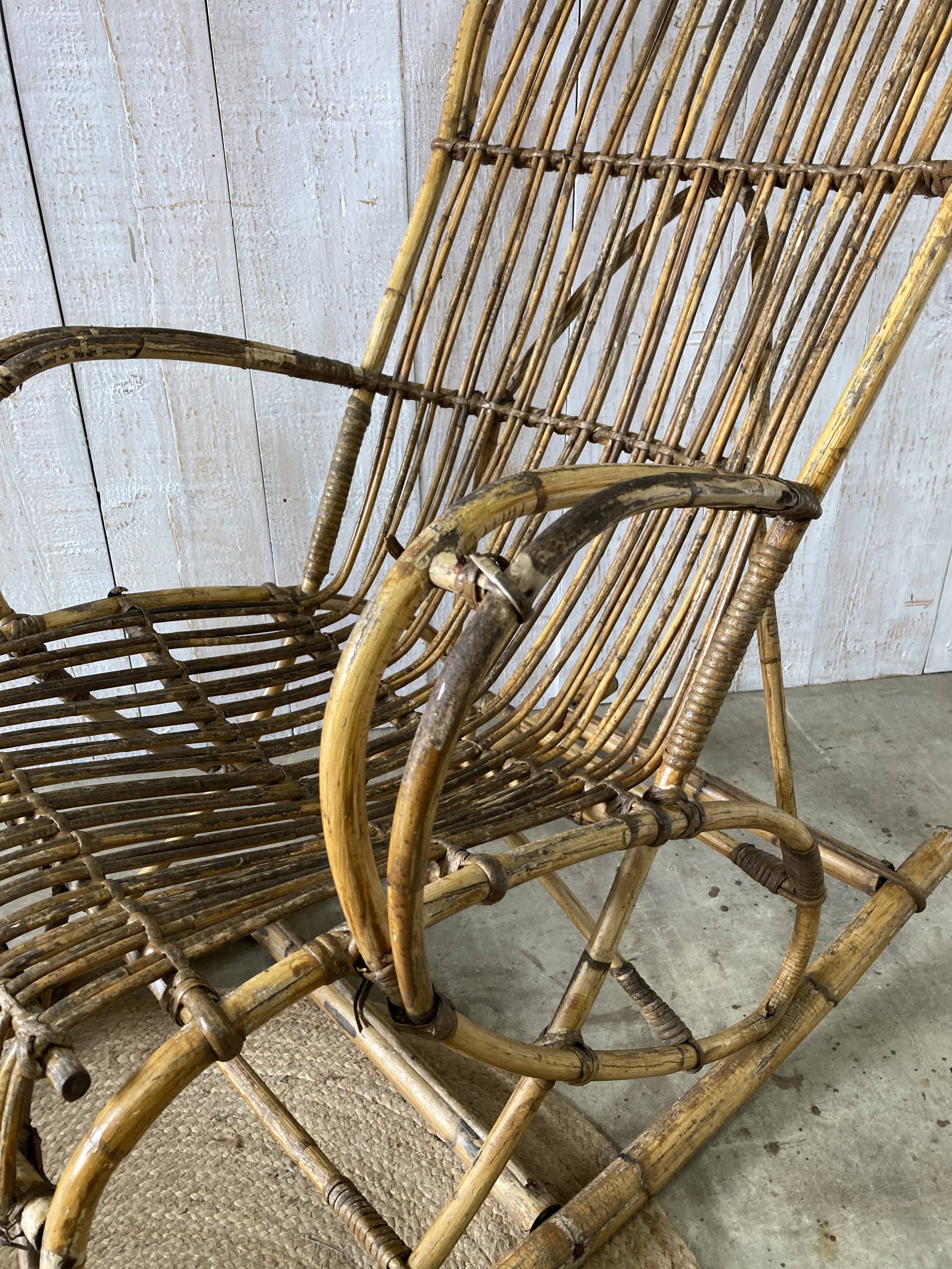 Vintage rattan rocking chair