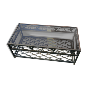 table basse verre et - fer
