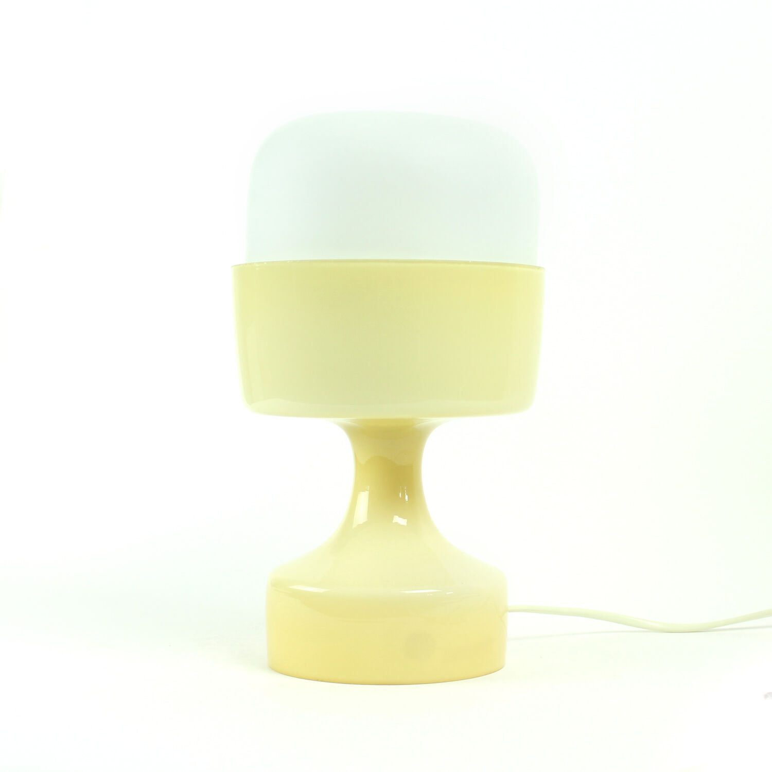 Lampe en verre blanc/crème des années 1970, Ivan Jakes pour Osvětlovací Sklo, Tchécoslovaquie