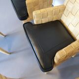 Donghia Block Island chairs 1990s original leather seats. 5 x armrests, 2 x without by John Hutton
