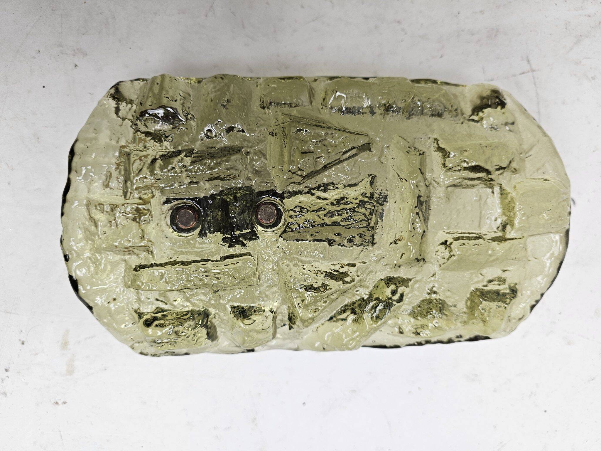 Ensemble de lampes murales en verre vert Holmegaard