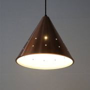Mid-century cone pendant lamp / copper / aluminium / Danish modern design / 1960s