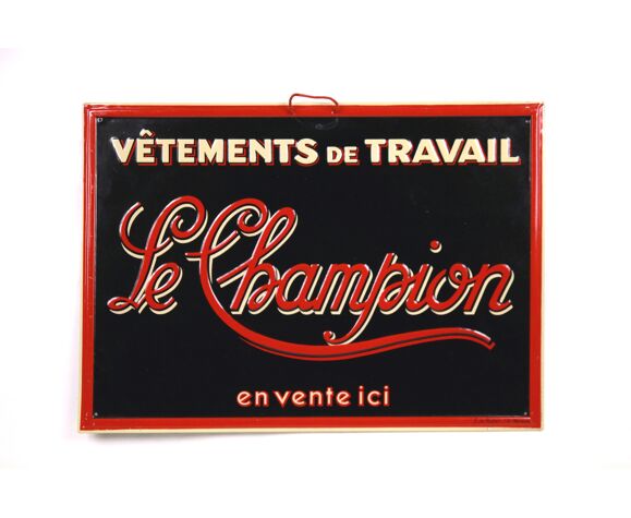 Plaque publicitaire originale ancienne Champion G. de Andreis SA Marseille  Vintage 1920's Collection | Selency