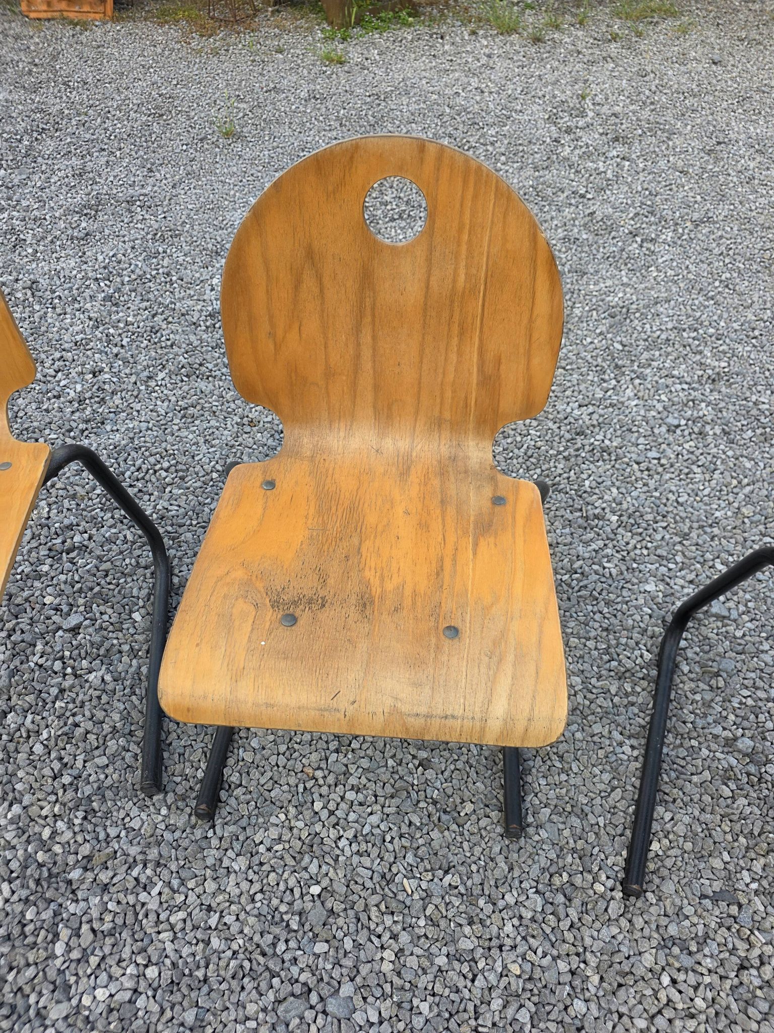 4 vintage school chairs from the 70s