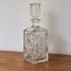 Antique cut glass carafe, probably crystal – Geometric patterns and matching stopper.