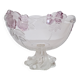 Coupe à fruits en verre blanc et rose