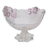 Coupe à fruits en verre blanc et rose