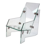 Rare design chair made entirely of tempered glass