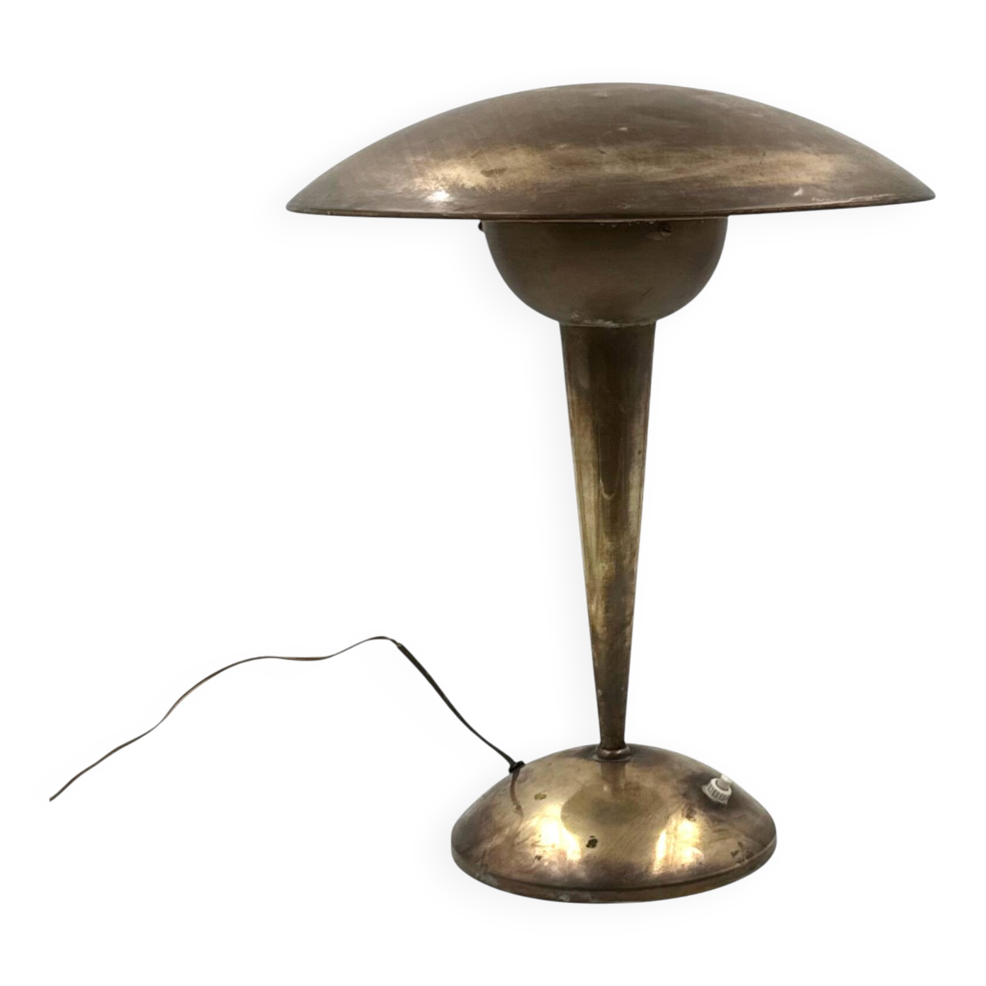Mid-century modern brass adjustable table lamp, Italy circa 1950