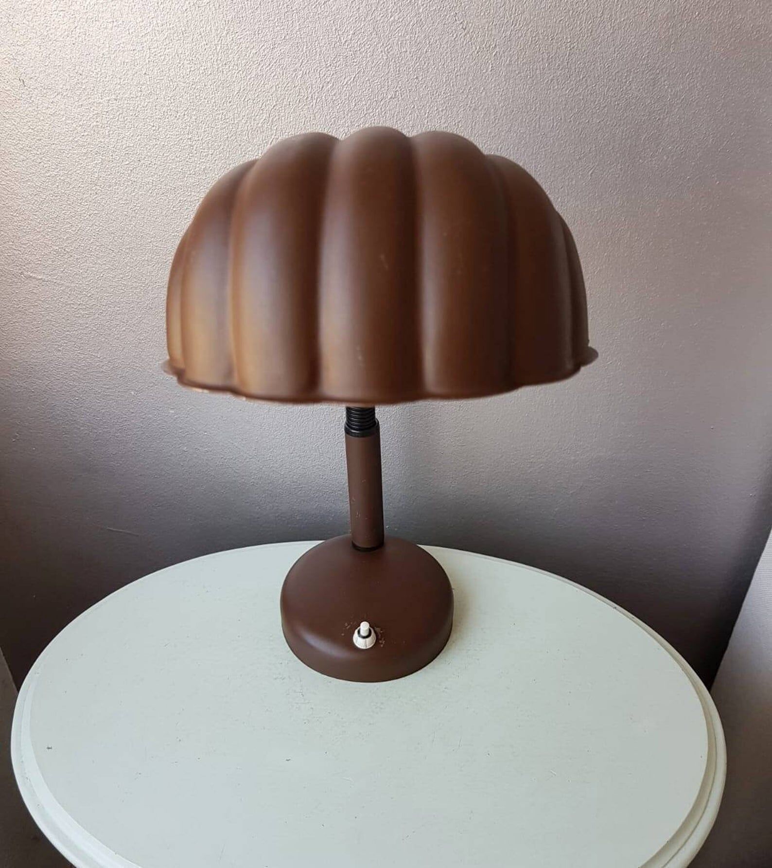Vintage desk lamp in 1970s brown metal shell